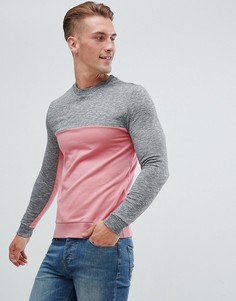 Обтягивающий свитшот колор блок ASOS DESIGN - Розовый