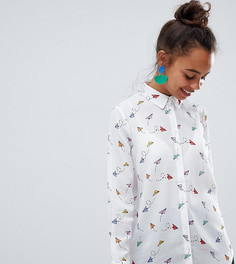 Рубашка с принтом бумажных самолетиков ASOS DESIGN Petite - Мульти