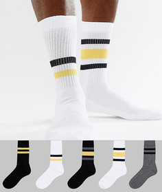 Набор из 5 пар носков в спортивном стиле ASOS DESIGN - Мульти