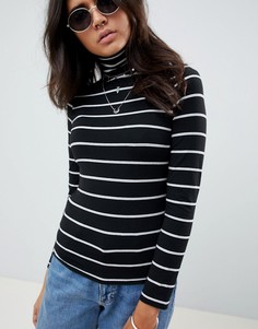 Лонгслив в полоску с высоким воротом ASOS DESIGN - Мульти