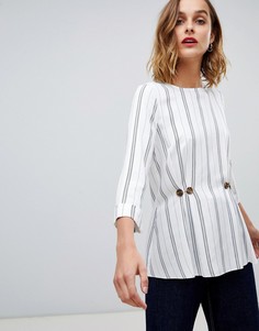 Блузка в полоску на пуговицах River Island - Белый