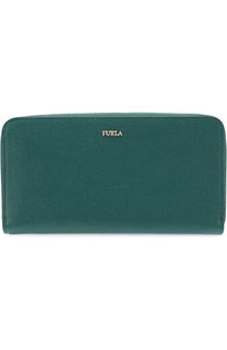 Кожаный кошелек на молнии с логотипом бренда Furla