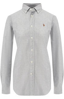 Приталенная хлопковая блуза в полоску Polo Ralph Lauren
