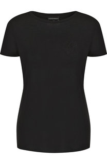 Футболка с круглым вырезом и логотипом бренда Emporio Armani
