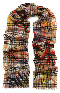 Шарф из смеси шерсти и шелка в клетку Burberry