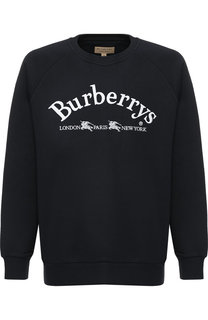 Хлопковый свитшот с логотипом бренда Burberry