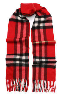 Кашемировый шарф в клетку с бахромой Burberry