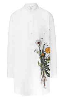 Хлопковая блуза с декоративной отделкой Oscar de la Renta