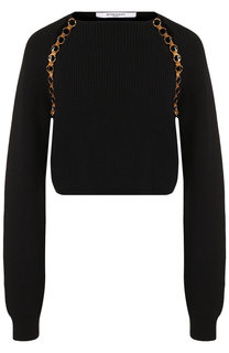 Шерстяной пуловер с декоративной вставкой Givenchy