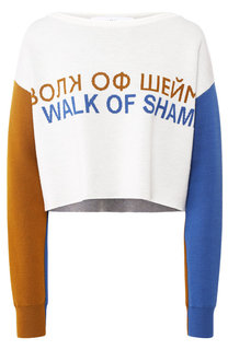 Шерстяной пуловер с логотипом бренда Walk of Shame