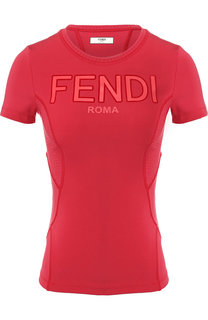 Топ с логотипом бренда с перфорированием Fendi