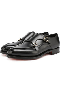 Кожаные монки с двумя пряжками Santoni