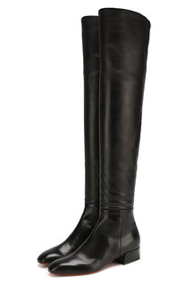 Кожаные ботфорты на низком каблуке Santoni