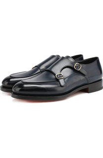 Кожаные монки с двумя пряжками Santoni
