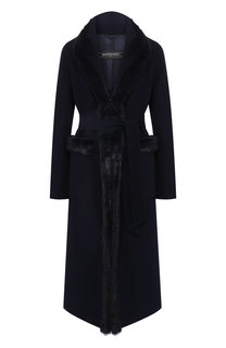 Шерстяное пальто с меховой отделкой Simonetta Ravizza
