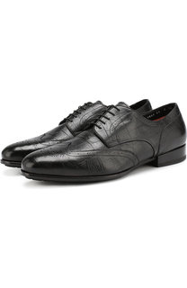 Кожаные дерби с внутренней меховой отделкой Santoni