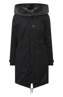 Хлопковая парка с капюшоном из меха кролика Woolrich