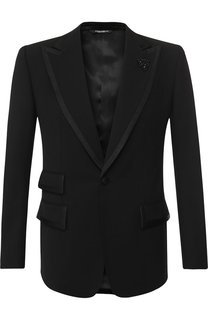Однобортный пиджак из смеси шерсти и шелка Dolce & Gabbana