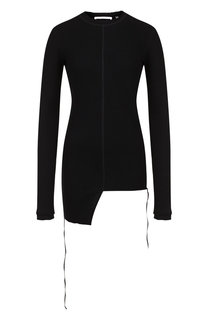 Хлопковый пуловер с круглым вырезом Helmut Lang