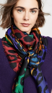 Franco Ferrari Twill Animal Silk Scarf