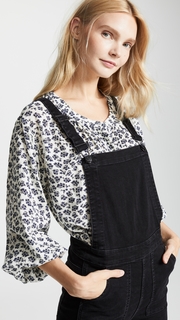 Madewell Washed Black Skinny Overalls