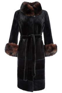 Шуба из нутрии с отделкой мехом песца