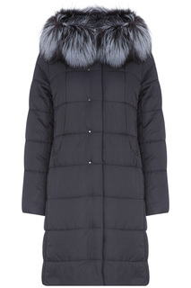 Утепленное пальто с отделкой мехом лисы Laura Bianca