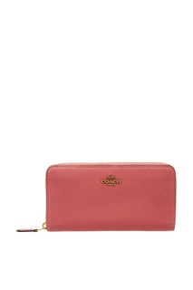 Розовый кожаный кошелек Coach