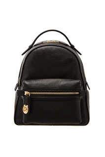 Меленький черный кожаный рюкзак Coach