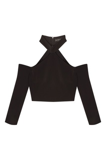 Черная блузка с открытыми плечами David Koma