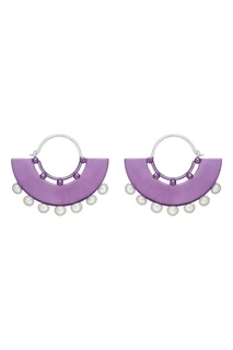 Фиолетовые серьги с жемчугом и эмалью Serebriciti Jewelry