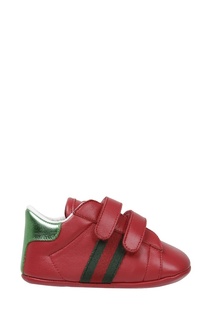 Красные кроссовки на липучках Gucci Kids