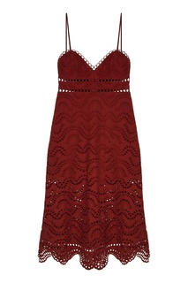 Ажурное бордовое платье Zimmermann