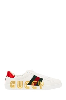 Кожаные кеды Ace с контрастной отделкой Gucci
