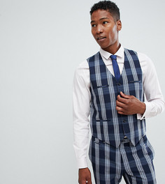 Зауженный жилет в клетку Noak - Темно-синий