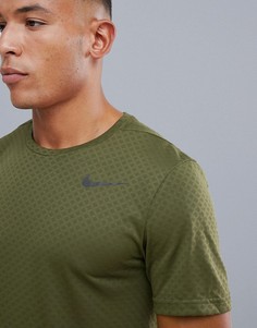 Футболка цвета хаки Nike Training Breathe 886742-395 - Зеленый