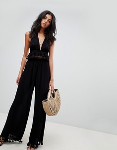 Комбинируемые пляжные брюки с кисточками ASOS DESIGN - Черный
