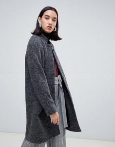 Шерстяное пальто миди Selected - Серый