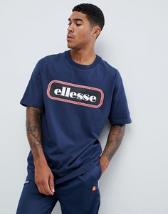 Темно-синяя oversize-футболка с логотипом ellesse Heroni - Темно-синий