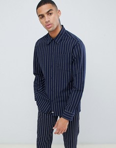 Темно-синяя рубашка в полоску с длинными рукавами Dickies - Темно-синий