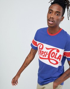 Свободная футболка со вставками колор блок ASOS DESIGN Pepsi - Синий
