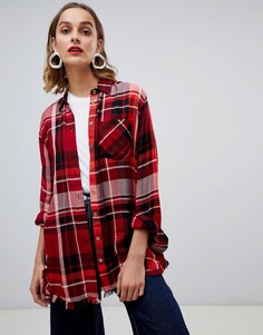 Красная oversize-рубашка в клетку River Island - Красный
