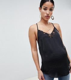 Топ на бретелях с кружевной вставкой ASOS DESIGN Maternity - Черный