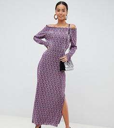 Плиссированное платье макси с цветочным принтом ASOS DESIGN Tall - Мульти