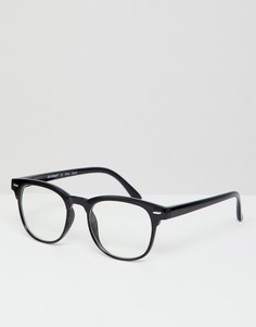 Квадратные очки в черной оправе с прозрачными стеклами AJ Morgan - Черный