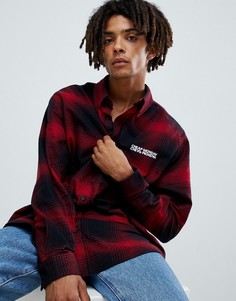 Рубашка в клетку с логотипом Cheap Monday - Красный