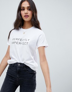 Футболка с принтом Perfectly Imperfect ASOS DESIGN - Белый