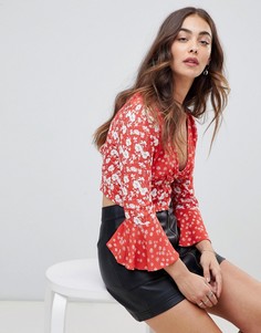 Блузка на пуговицах Free People - Красный