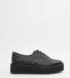 Черные туфли на платформе со шнуровкой Monki - Черный