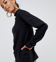 Легкий черный свитшот с высоким воротом ASOS DESIGN Tall - Черный